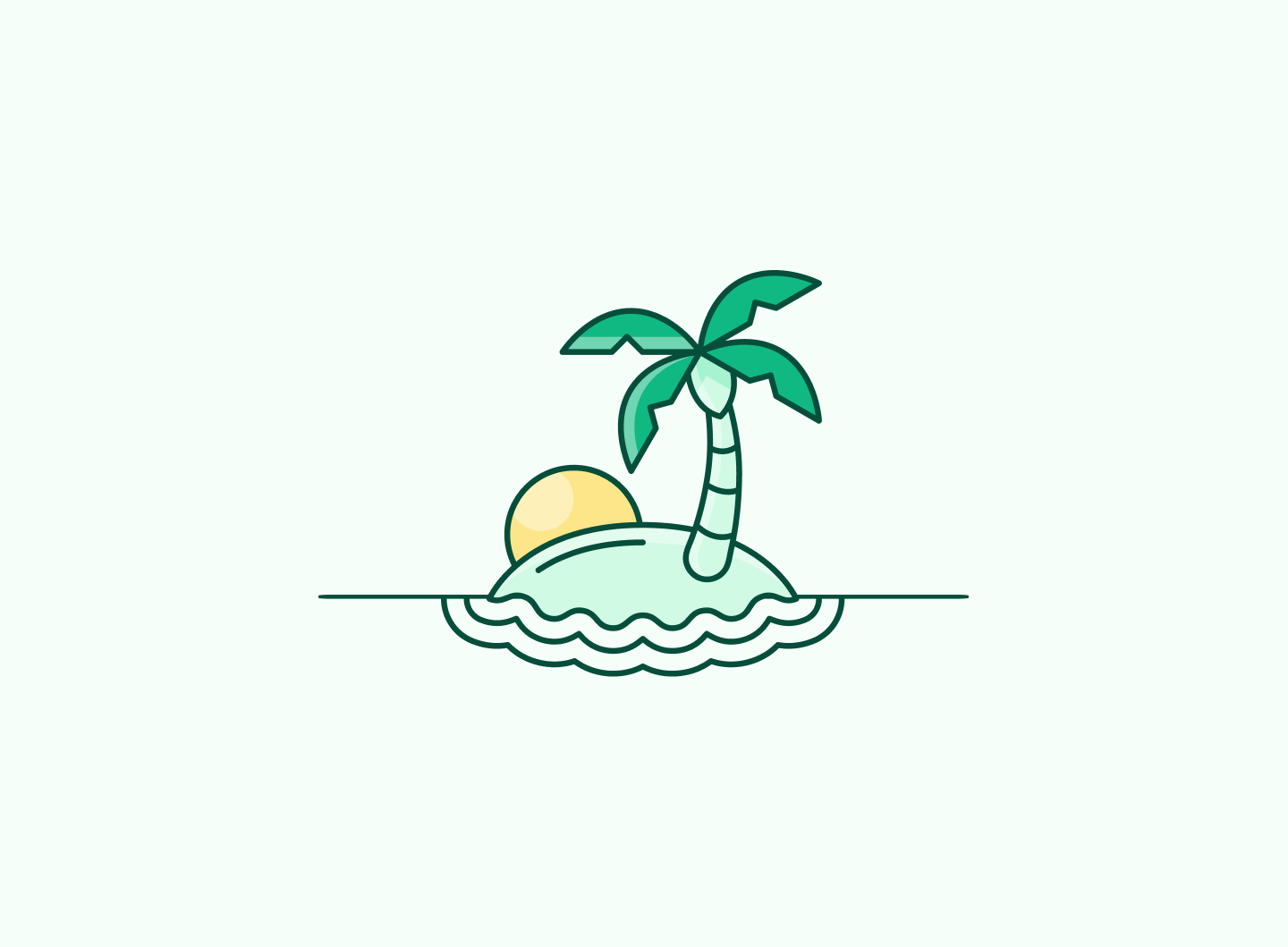 requesting holiday with island and palm tree icon