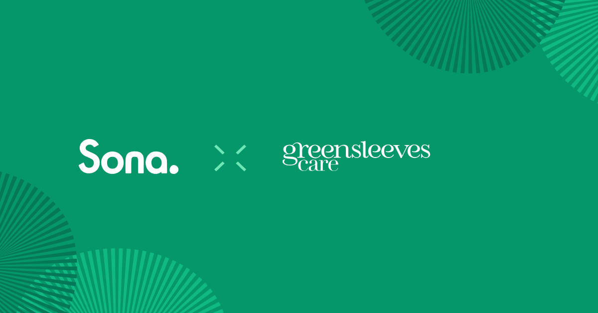 Sona and Greensleeves Care partnership poster.