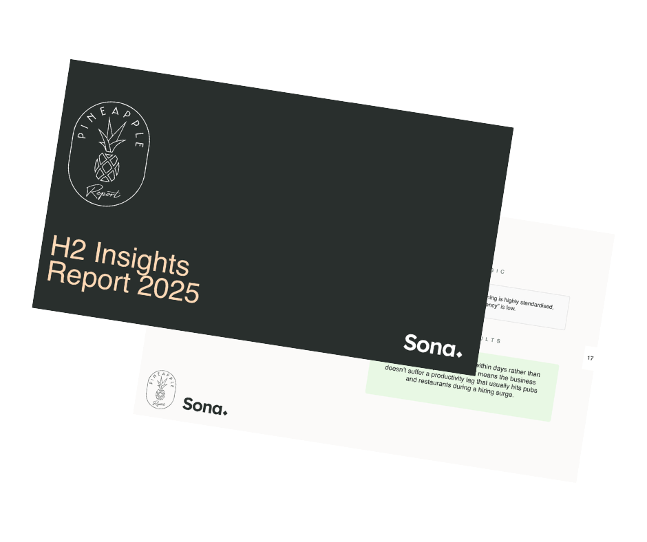 Sona and Pineapple present: Hospitality People Insights Report H2/2025
